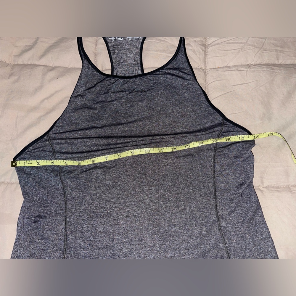 Lululemon Time To Sweat Tank My Race My Pace Heathered Black Gray Size L - Picture 11 of 13